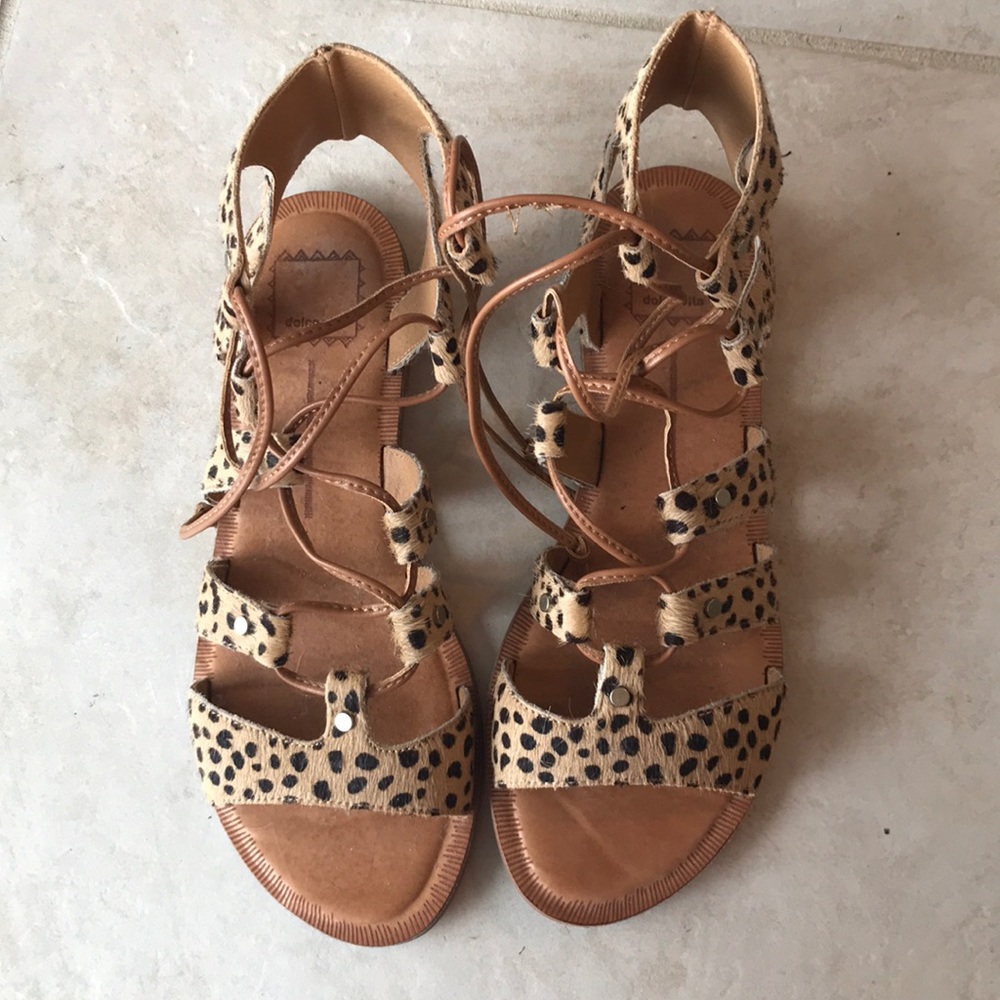 Dolce Vita cheetah lace up sandals